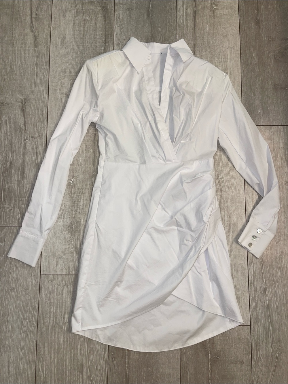 šŖWhite Collar Shirt Mini Dress form fitted XS worn once šŖ